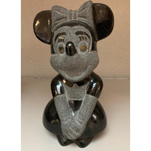 S1 Micky en Minny Mouse, zwart graniet - Afbeelding 2
