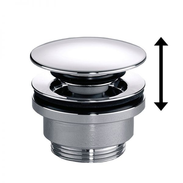 Pop-up wastafelafvoerplug, chroom, 1 1/4" - Afbeelding 2