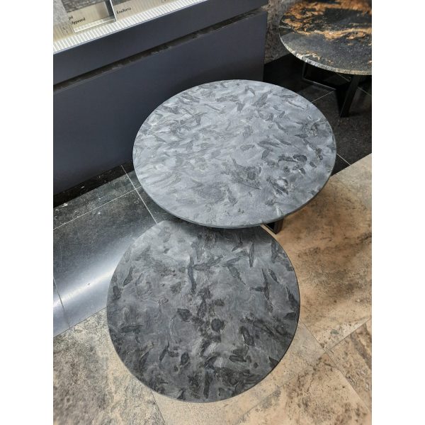 Salontafel met granieten Matrix blad, diameter 80cm - Afbeelding 3