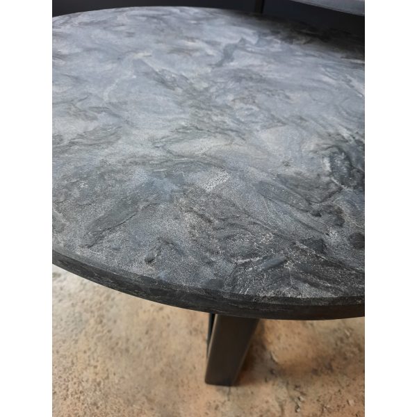 Salontafel met granieten Matrix blad, diameter 80cm - Afbeelding 4