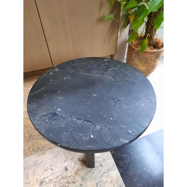 Salontafel met granieten blad Mathi Grey, diameter 58cm - Afbeelding 2