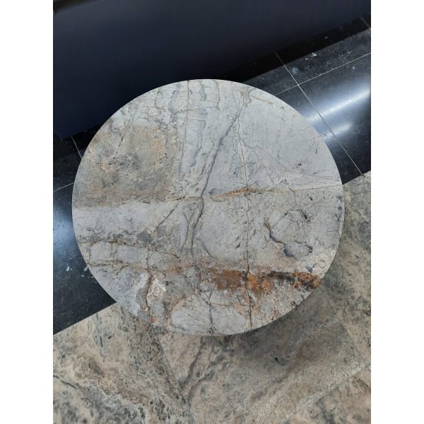Salontafel Oxford Grey marmeren blad, diameter 80cm - Afbeelding 2