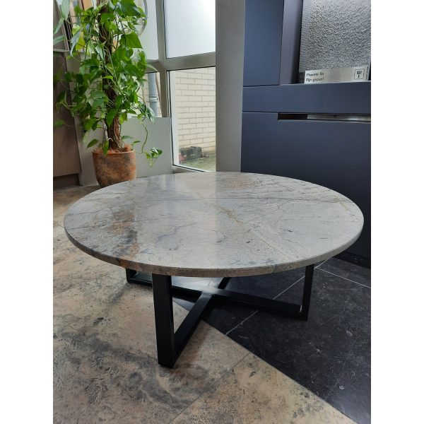 Salontafel Oxford Grey marmeren blad, diameter 80cm