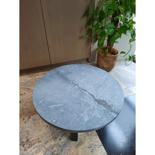 Salontafel met granieten Sky Blue blad, diameter 68,5cm - Afbeelding 2