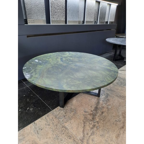 Salontafel Victoria Regia gezoet blad, diameter 90cm
